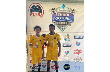 Three Mile Secondary goal scorers Rondell Washington and Travis Da Silva