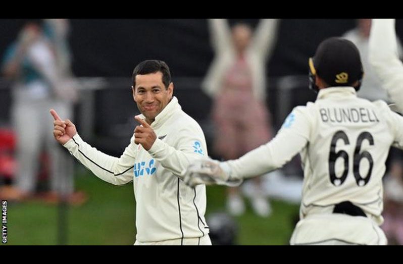 Ross Taylor was bowling in a Test for the first time since 2013