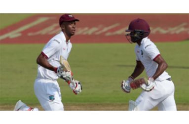 Roston Chase (left) and Kraigg Brathwaite in earlier times playing for the West Indies