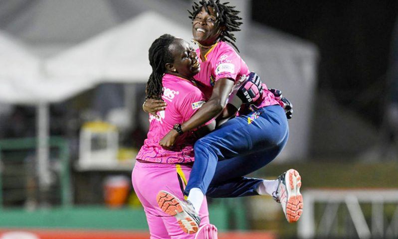 Barados Royals players celebrate their victory by four wickets. (CPL PHOTO):