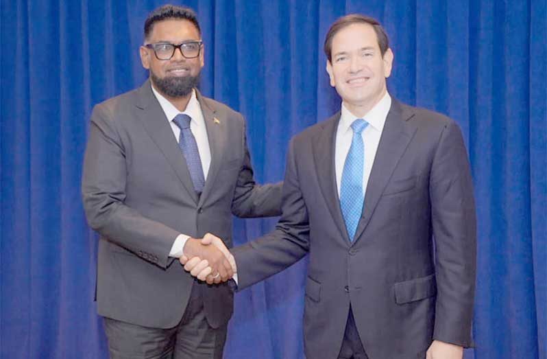 President, Dr. Mohamed Irfaan Ali, and United States Secretary of State, Marco Rubio, on Tuesday, held discussions in New York on deepening bilateral relations between the two countries