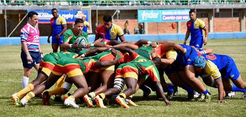 Guyana’s Senior Men battled Columbia at the Rugby America’s 15s Challenge in Medellin, Columbia in 2018.