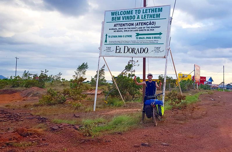 Luke McKenna after arriving at Lethem, having completed the six-day journey