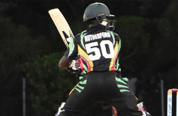 Sherfane  Rutherford punched four fours and four sixes in a top score of 65 for Windies A