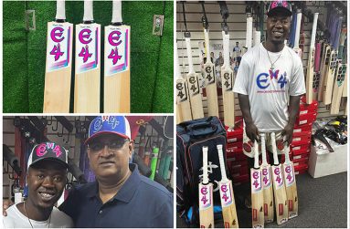 Sherfane Rutherford and proprietor of Cricket Zone USA, Ravi Etwaroo