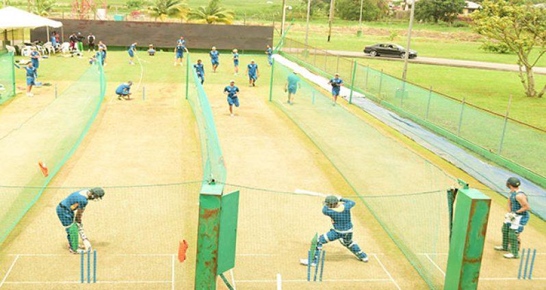 South Africa squad at their first net session yesterday