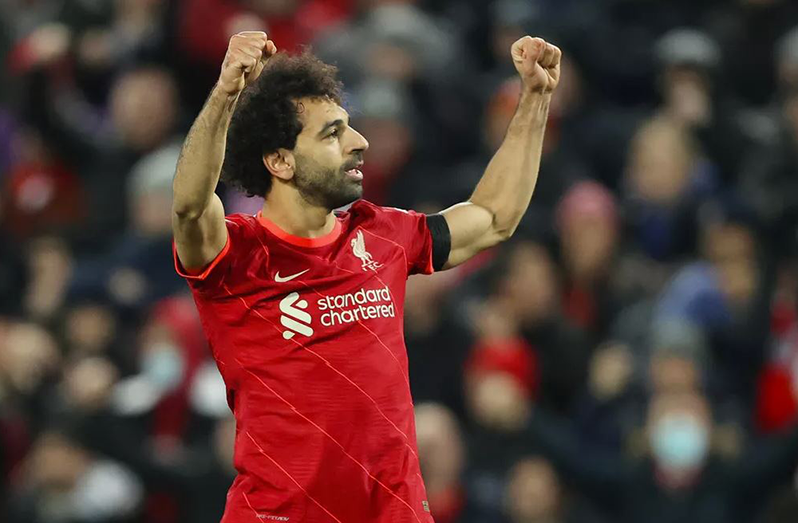 Mohamed Salah of Liverpool celebrates after scoring (Image credit: Getty Images)