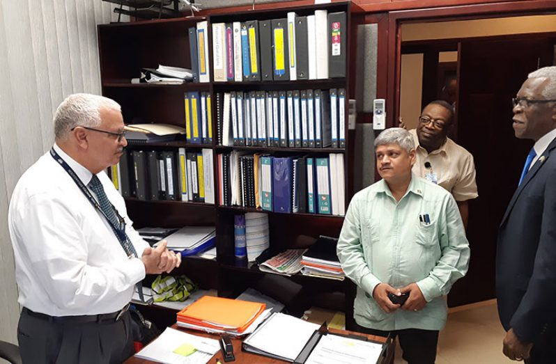 Newly-appointed Minister within the Ministry of Public Infrastructure, Jaipaul Sharma, meets heads within the Aviation sector