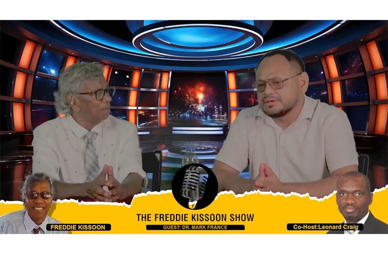 ANUG Chairman Dr. Mark France during his appearance on Wednesday on the ‘Freddie Kissoon Show’