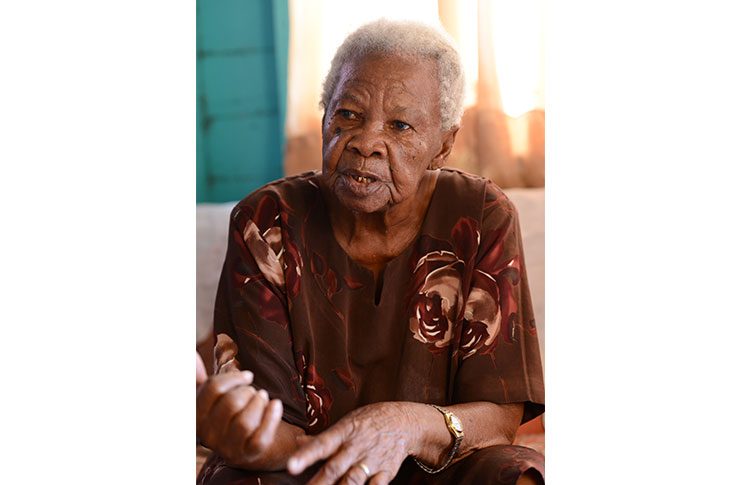 Evelyn Bacchus, the oldest resident of Victoria Village, East Coast Demerara      (Samuel Maughn photos)