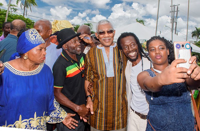 President David Granger with members
of the Cuffy 250 Committee