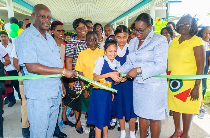 Minister of Education, Nicolette Henry declares the National Science, Technology, Engineering, Arts and Mathematics (STEAM) Fair open at the St. Joseph High School on Wednesday