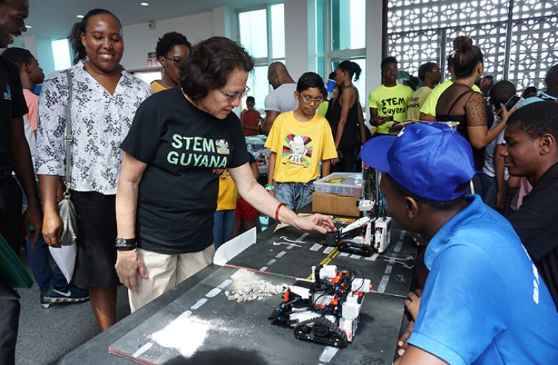 Mrs. Granger inquiring about a robot built by the Buxton Robotics Team