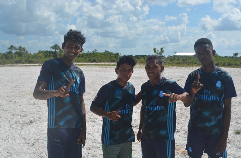 Swan FC goalscorers (from left), Eran Hussain, Mellon Joseph, Ishmael Pulsram and Edson Williams.