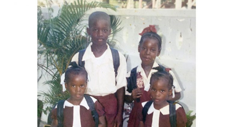 Sade Stoby, second right, and her siblings in happier times