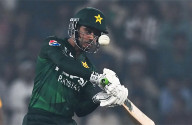 Saim Saim Ayub rushed to a 29-ball half-century  •  AFP/Getty Images