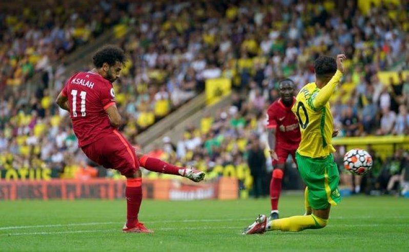 Mohamed Salah (left) scored Liverpool’s third goal when they opened their Premier League campaign with a 3-0 win at Norwich on August 14. (Joe Giddens/PA)