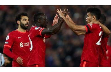 Mohamed Salah, Sadio Mane and Luis Diaz all scored and assisted for Liverpool. It is the second time this season a team has had three players both score and assist a goal in a Premier League match, with the other occasion also being Liverpool against Manchester United.