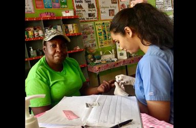 Dr. Ferouz at a medical outreach with the Guyana Cancer Foundation
