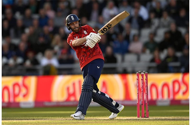 Phil Salt hauls behind square on the leg side•Sep 12, 2025 (Gareth Copley/Getty Images)