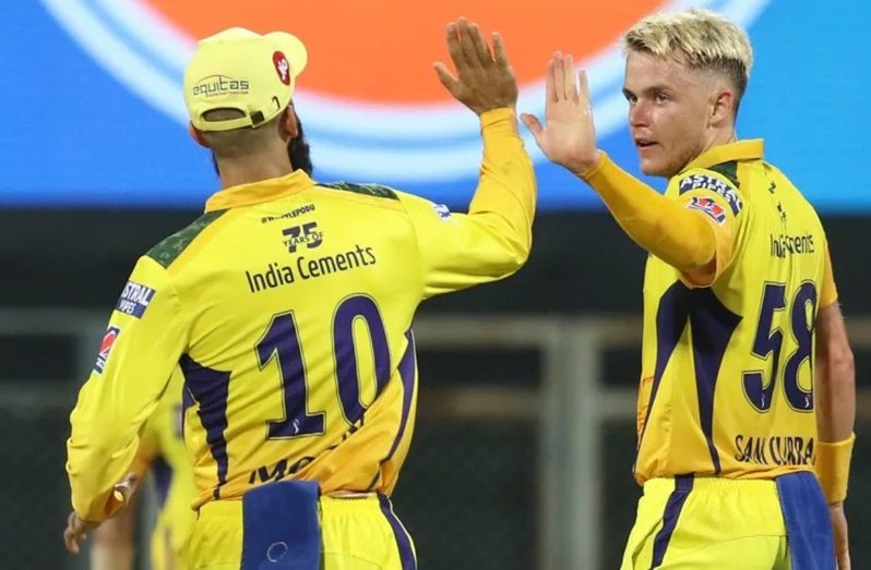 Sam Curran and Moeen Ali celebrate a breakthrough. (BCCI/IPL)