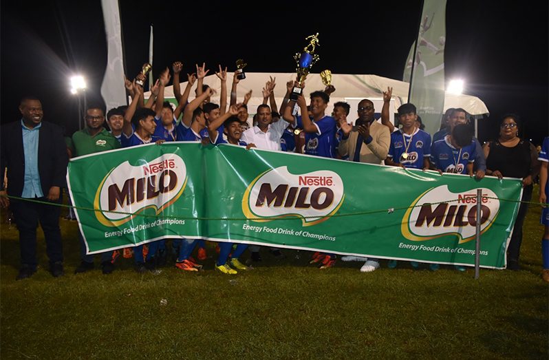 Winners! Santa Rosa Secondary are the new MILO u18 Football champions