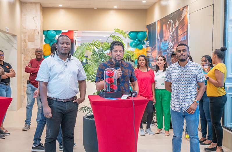 Ramnaresh Sarwan speaking at the opening of the mall’s new wing