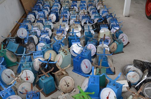 Some of the scales that were seized during the road