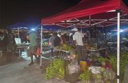 Vendors using the designated tarmac area at the Leonora Market