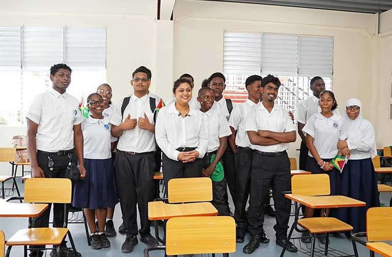 Minister of Education Priya Manickchand, along with the administration of Christ Church Secondary and officials from the Ministry of Education, welcomed scores of students back to their school building two years after it was destroyed by fire and they were relocated