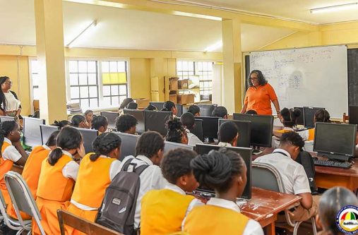 One of the many secondary schools visited across Guyana