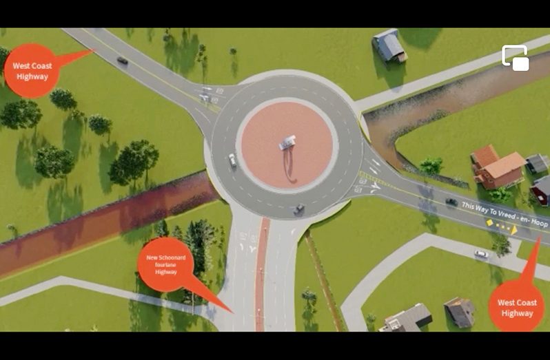 The four-lane road project will feature roundabouts