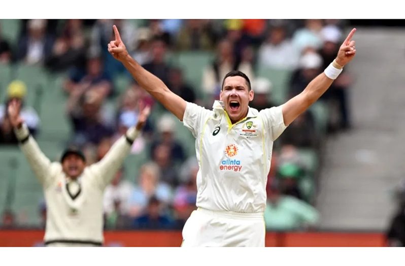 Scott Boland appeals successfully for the wicket of Kyle Verreynne (Getty Images)