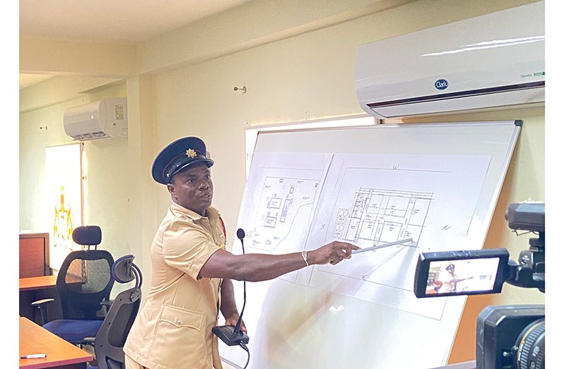 Officer in Charge of the Mahdia Fire Station, Ryan Scott, while giving his testimony on Wednesday before the ongoing Presidential Commission of Inquiry