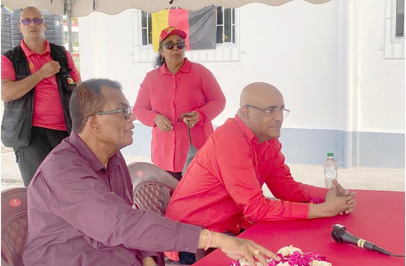 Vice President Dr Bharrat Jagdeo speaks to the gathering at the Maria Lodge meeting