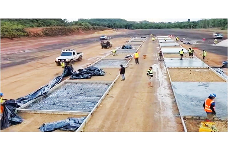 Concrete works are now underway on the new 4,000ft × 80ft runway at the Matthews Ridge airstrip. It is being built
entirely by community labour with the full support of the Ministry of Public Works. This upgrade will result in safer,
more reliable air transport for the Matarkai sub-district, with Phase One on track for completion by January 30, 2026