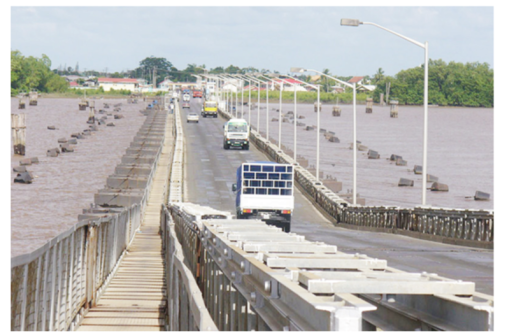 The old Demerara Harbour Bridge