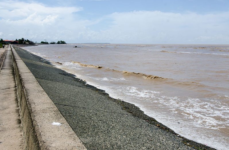 A section of the Anna Catherina, WCD seawall that is void of rip-rap protection which residents say resulted in the heavy flooding in the village