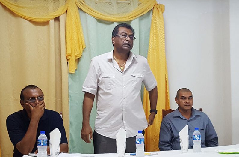 Public Security Minister Khemraj Ramjattan addressing the audience at  State House, Region Two