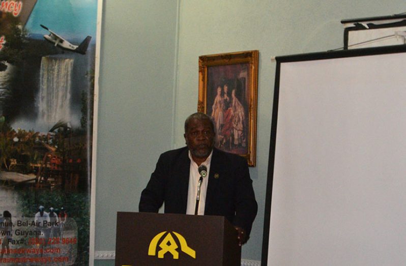 Retired Brigadier General Mark Phillips as he addressed the forum