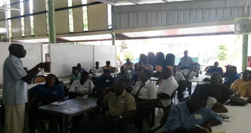 The private security officers during their elections security training