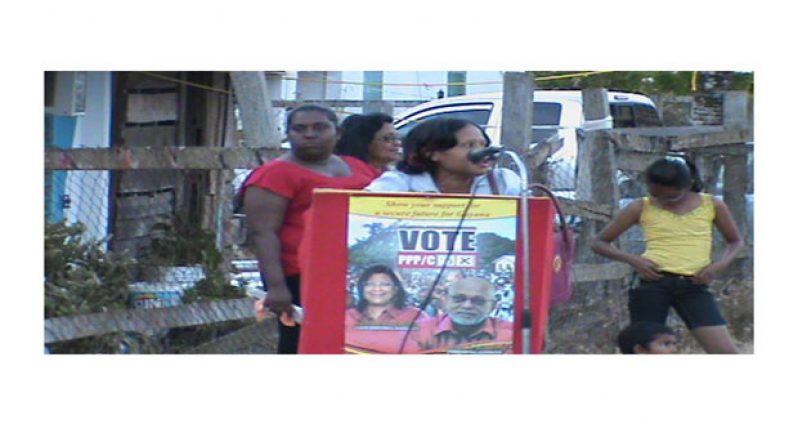 Africo Selman addressing a public meeting at Charity