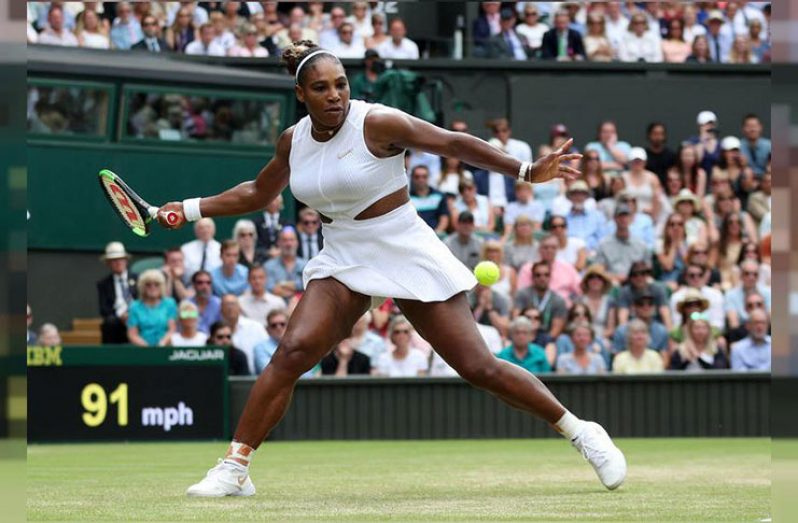 London, Britain - Serena Williams of the U.S. in action during her quarter-final match against Alison Riske of the U.S. (REUTERS/Hannah McKay)