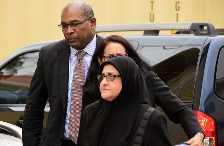 Director of Public Prosecutions, Shalimar Hack arrives at SOCU [Adrian Narine photo]