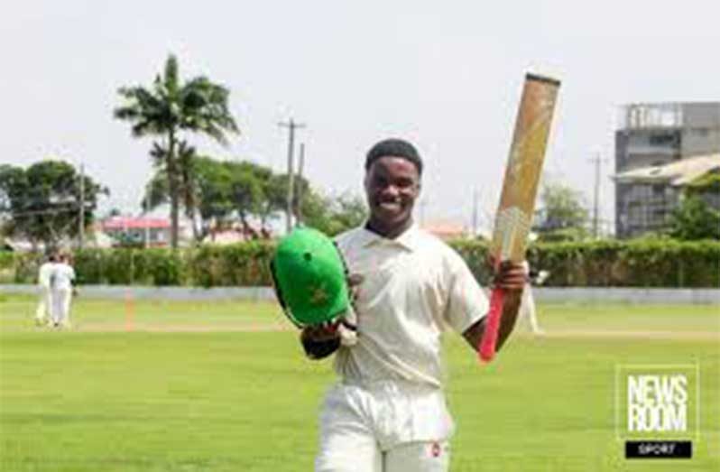 Guyana U-17 batter Shamar Apple hit 123 against Windwards