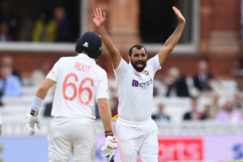 Mohammed Shami appeals successfully for the wicket of Rory Burns, vs England 2nd Test, Lord's, 2nd day, yesterday. (AFP/Getty Images)