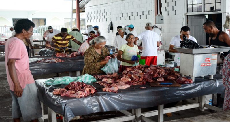 Meat being parcelled off for sharing to the poor and needy, friends and family members at the CIOG