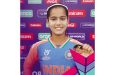 India’s player of the match Vaishnavi Sharma.