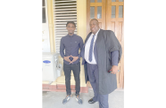 Shawn George (left) and his attorney, Glendon Greenidge, were pictured at the High Court on Thursday