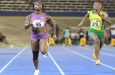 Shelly-Ann Fraser-Pryce (left) eases to victory.